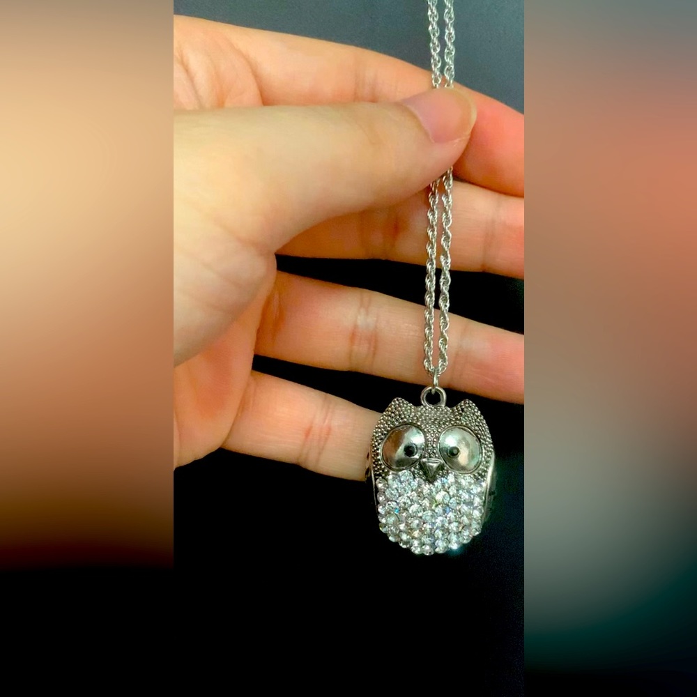 Metal Baby Owl Necklace